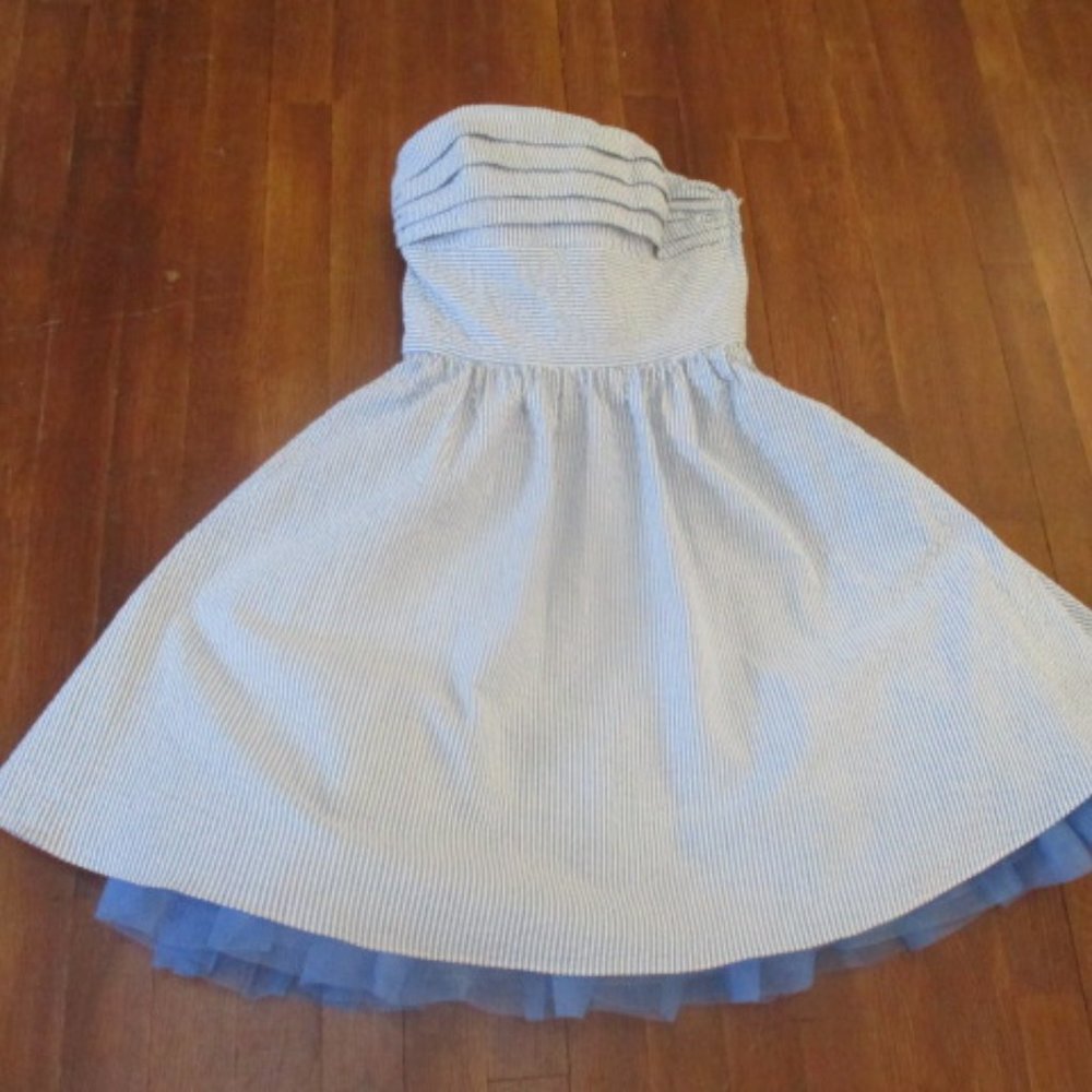 - Betsey Johnson Y2K? nautical seersucker dress vintage preppy vintage boat sz 2 - Picture 6 of 14